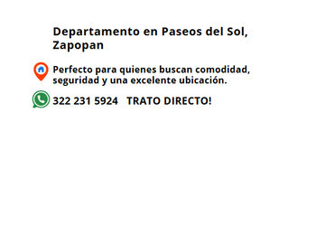 VENTA DEPARTAMENTO PASEOS DEL SOL ZAPOPAN