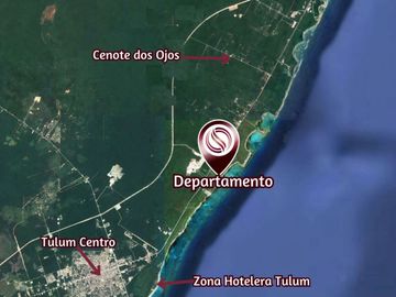 Departamento con alberca privada, frente al mar, en venta, Tankah, Tulum.