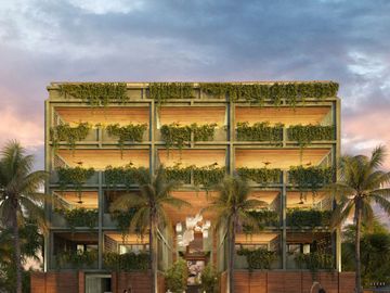Departamento con alberca privada, frente al mar, en venta, Tankah, Tulum.