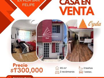 VENTA CASA EN ESQUINA EN PRIVADA EX HDA SAN FELIPE COACALCO