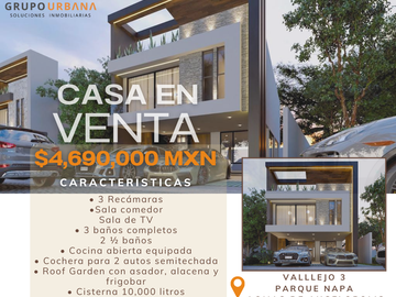 Casa en Venta en Lomas de Angelópolis Vallejo 3, PARQUE NAPA