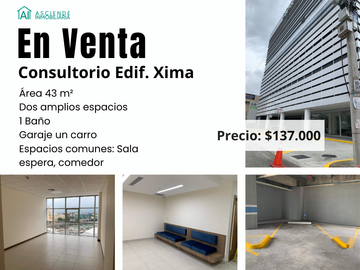Se Vende Consultorio en Edificio Xima, Norte Guayaquil, Calle Francisco Boloña