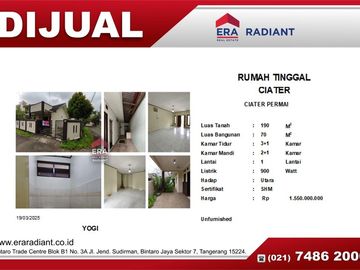 eraradiant.id | Rumah Dijual di Ciater Permai | Posisi Hook dan Tidak Banjir