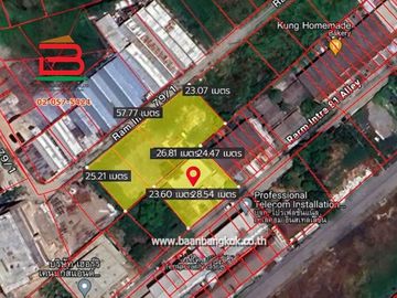 ที่ดินถมแล้ว ซอยรามอินทรา 81 เนื้อที่ 539 ตรว. ถนนรามอินทรา เขตคันนายาว