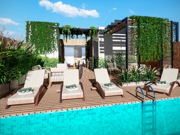DEPARTAMENTO EN VENTA EN PLAYA DEL CARMEN AMUEBLADO Y EQUIPADO 36M2