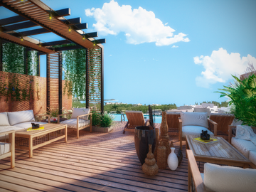 DEPARTAMENTO EN VENTA EN PLAYA DEL CARMEN AMUEBLADO Y EQUIPADO 36M2