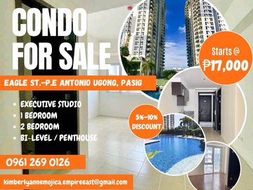 17,000 Monthly NO Downpayment Rent to Own Condominium in Ugong Pasig near Tiendesitas, C5, Megamall, Ortigas & Eastwood