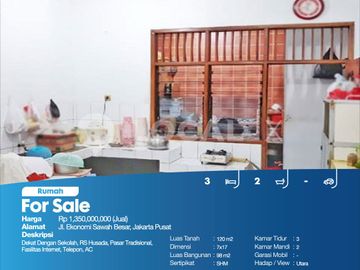 Rumah Jl. Ekonomi Sawah Besar, Jakarta Pusat