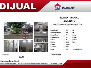 eraradiant.id | Rumah Dijual di Permata Bintaro Cluster Adora