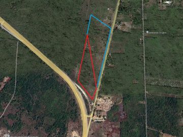 2 Terrenos juntos a orilla de carretera entrada Acanceh