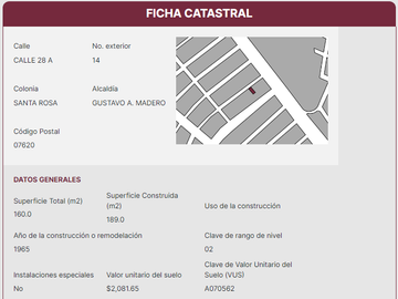 Casa en Venta Santa Rosa Gustavo A Madero CDMX