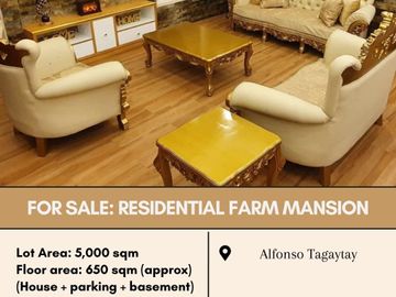 For Sale: Residential Farm Mansion located at Alfonso Tagaytay