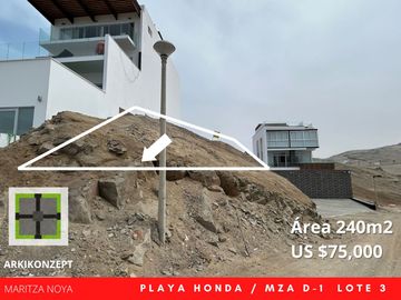 LOTE DE PLAYA 240M2  PLAYA LA HONDA (NEGOCIABLE)