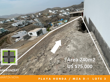 LOTE DE PLAYA 240M2  PLAYA LA HONDA (NEGOCIABLE)