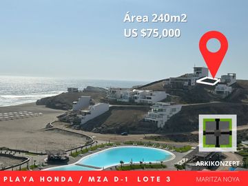 LOTE DE PLAYA 240M2  PLAYA LA HONDA (NEGOCIABLE)
