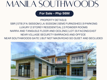 **one away** Manila Southwoods brand new 5br house and lot with pool and golfcourse view for sale