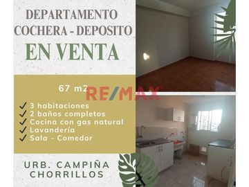 ID: 1138222 ✨ Oferta Exclusiva: Amplio Departamento En Chorrillos Con Cochera + Depósito (Incluye Aires Para Dúplex)