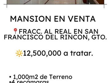 CASA EN VENTA AL REAL EN SAN FRANCISCO DEL RINCÓN, GTO