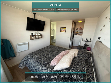 En venta departamento muy soleado ubicado en condominio de Huertos Familiares.