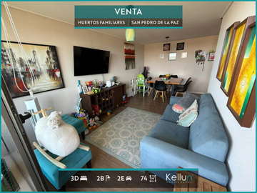 En venta departamento muy soleado ubicado en condominio de Huertos Familiares.
