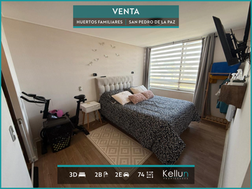 En venta departamento muy soleado ubicado en condominio de Huertos Familiares.