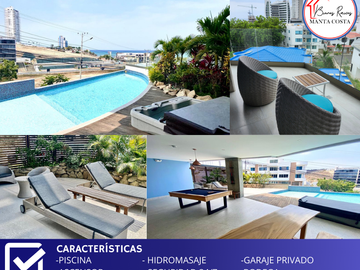 Departamento en venta con espectaculares vistas en Manta, muy cerca de Plaza La Quadra