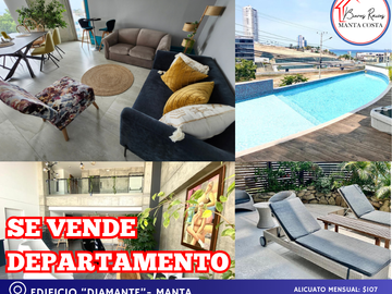 Departamento en venta con espectaculares vistas en Manta, muy cerca de Plaza La Quadra