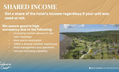 ₱105K Monthly downpayment Beach Condotel San Juan Batangas Beach Front with Infinity Pool May 2027 Turn Over