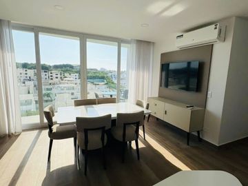 Venta de departamento amoblado de 3 habitaciones en urbanización Porto Manta.