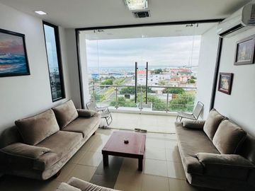 Venta de departamento de 2 habitaciones amoblado frente a Playa El Murciélago en Manta.