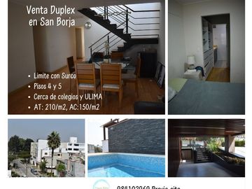 Venta DUPLEX en San Borja limite con Surco(Javier Prado,ULima)