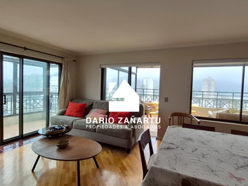 Departamento penthouse en venta en sector oriente plan de Viña del mar, vista panorámica.