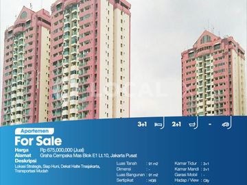 Apartemen Graha Cempaka Mas Blok E1 Lt.10, Jakarta Pusat