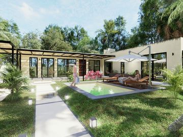 Casa con alberca privada ecológica en venta El Ramonal, Cancún