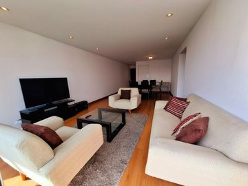 DEPARTAMENTO FAMILIAR A 3 CUADRAS DEL GOLF/AMOBLADO/3HAB/2 ESTACIONAMIENTOS/MAMPARAS Y VENTANAS ANTIRUIDO/PISCINA/GIMNASIO/TERRAZA Y BBQ