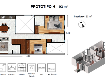 Penthouse de 2 habitaciones en la col. Del Valle