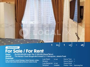 Apartemen The Mansion Tower Bougenville Emerald Lt.11 Kemayoran, Jakarta Pusat
