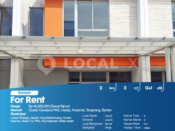 Rumah Cluster Cleveland PIK2, Dadap, Kosambi, Tangerang, Banten