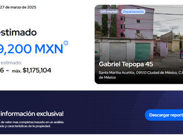 DEPARTAMENTO de oportunidad en GABRIEL TEPOPA, SANTA MARTHA ACATITLA✨🏡💵