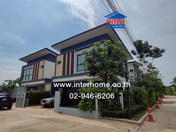 2-storey twin house, 35.6 sq.w., Eco House Village, Pinklao-Salaya, Soi Wat Som Kleng (Soi 31), Samret Phatthana Road, Sala Thammasop Road, Bang Kruai