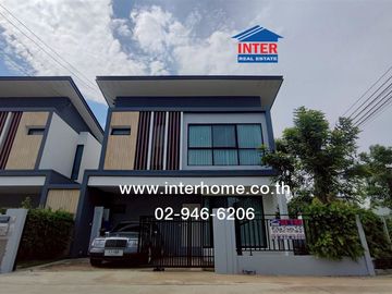 2-storey twin house, 35.6 sq.w., Eco House Village, Pinklao-Salaya, Soi Wat Som Kleng (Soi 31), Samret Phatthana Road, Sala Thammasop Road, Bang Kruai