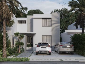 Casa en privada con amenidades y áreas verdes, al poniente de Mérida