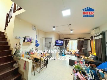 Twin house, 2 floors, 37.3 sq.w., Pruksa Village 17, Lam Luk Ka, Khlong 3, near BTS Khu Khot Station, along Khlong Sam Lam Luk Ka Road, Lam Luk Ka Roa