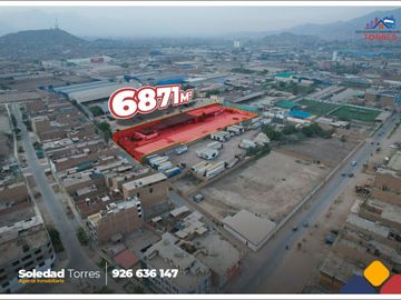 VENDO LOCAL INDUSTRIAL DE 6871 M2 EN PUENTE PIEDRA, CON UN AMPLIO PATIO DE MANIOBRAS