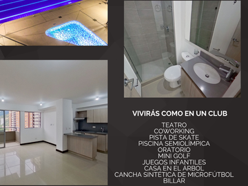 VENTA DE APARTAMENTO EN HACIENDA NIQUIA CERCA A LA ESTACION DEL METRO VIVIRAS COMO EN UN CLUB