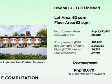 3 BR Townhouse Model at Paseo de Lipa-LEVANA MODEL