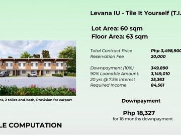 3 BR Townhouse Model at Paseo de Lipa-LEVANA MODEL