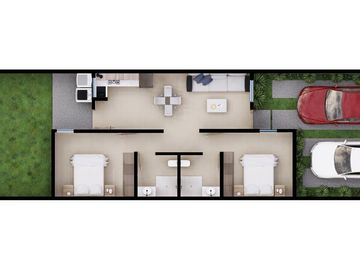 PREVENTA DE CASA CÉNTRICA DE UN NIVEL CON AMPLIO JARDÍN