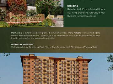 Pre-Selling 1BR for sale in Montvert Residence Sto. Tomas Batangas