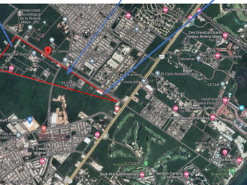 Terreno uso mixto en venta – 2,522 m² sobre Av. Universidades, Playa del Carmen